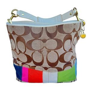 COACH 10858 Legacy Multi-Stripe Hobo Shoulder bag. Authentication certificate.